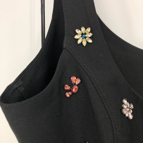 CINQ À SEPT Quinny Embellished Cutout Dress Black Size 10 Scoop Neck NWOT - Picture 8 of 16